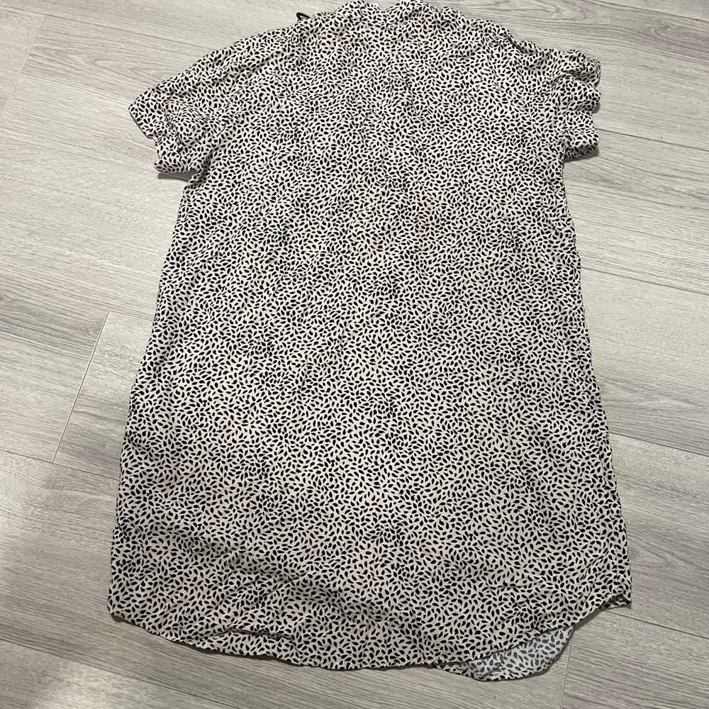 H&M Black and Tan Shirt Patterned Dress Sz 4 - Picture 8 of 9